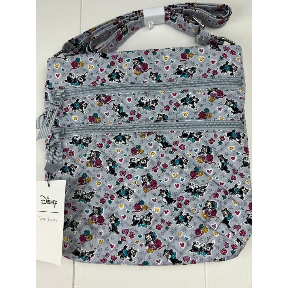 Vera Bradley Disney Triple Zip Hipster Playful Figaro Crossbody Bag, NWT